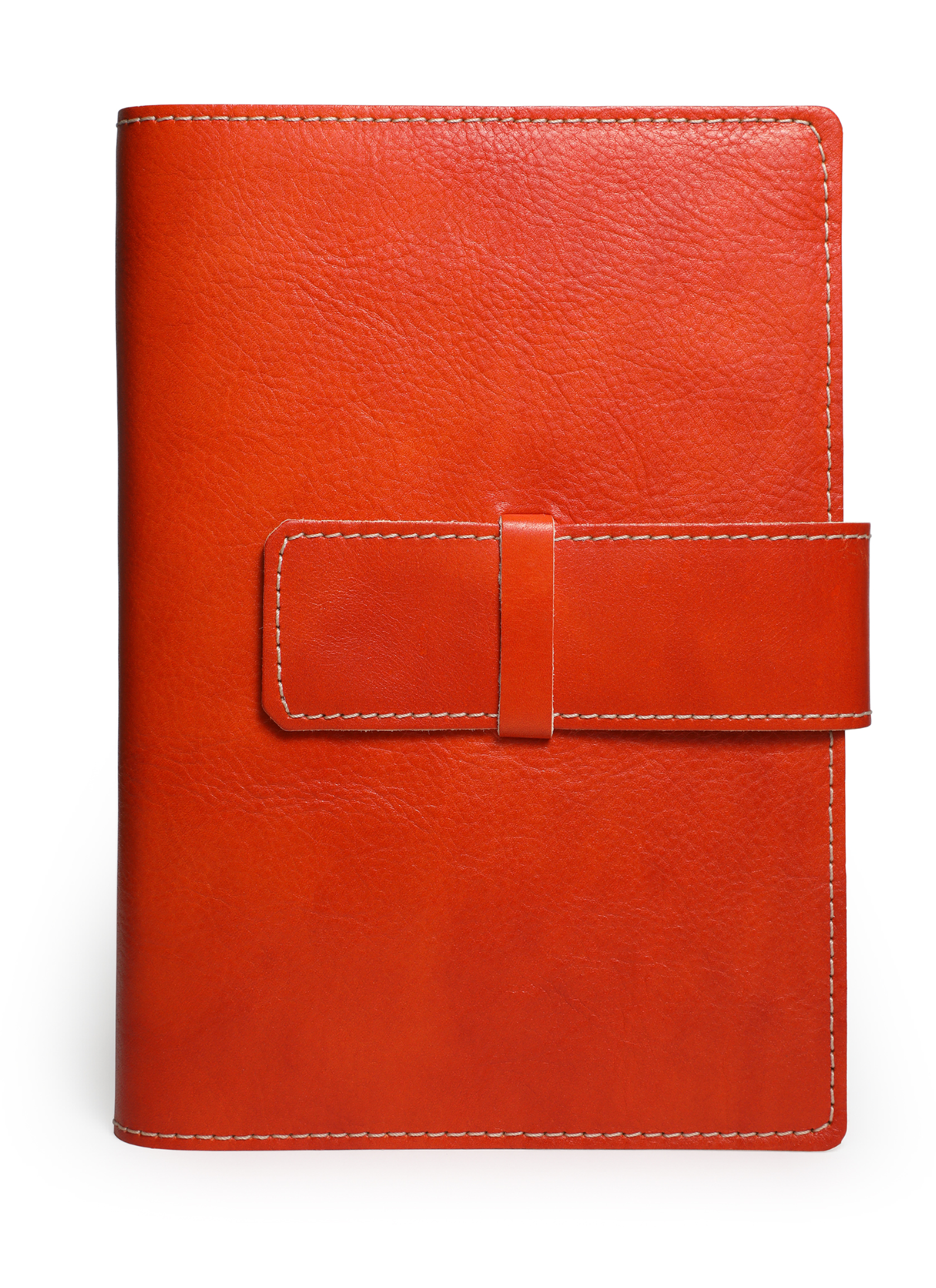 N1387-O - Geniuen Leather Journal Flap Refill 6x8 Lined, Orange