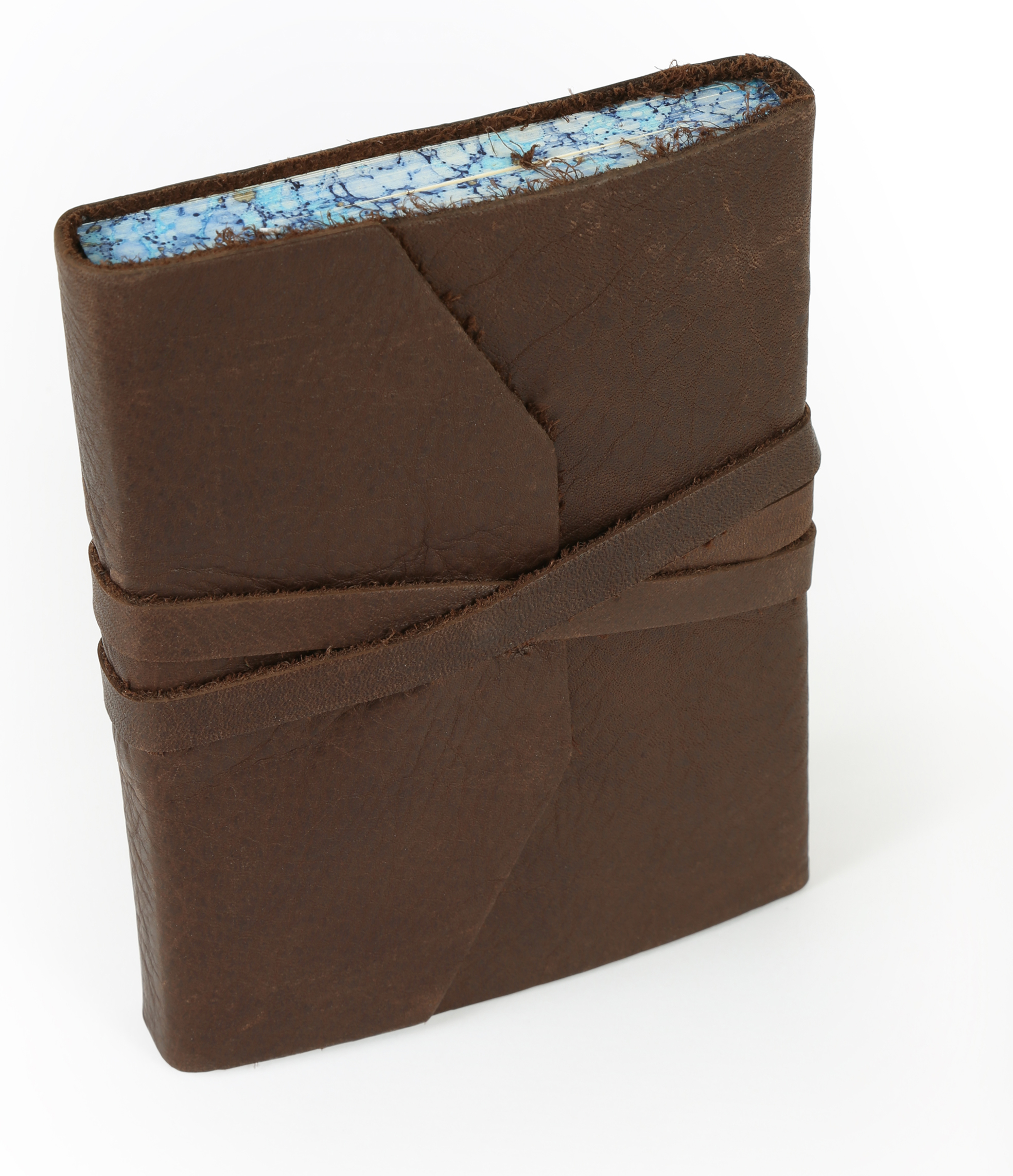 N462/M BRWN/Blu - Genuine Leather Journal with Tie